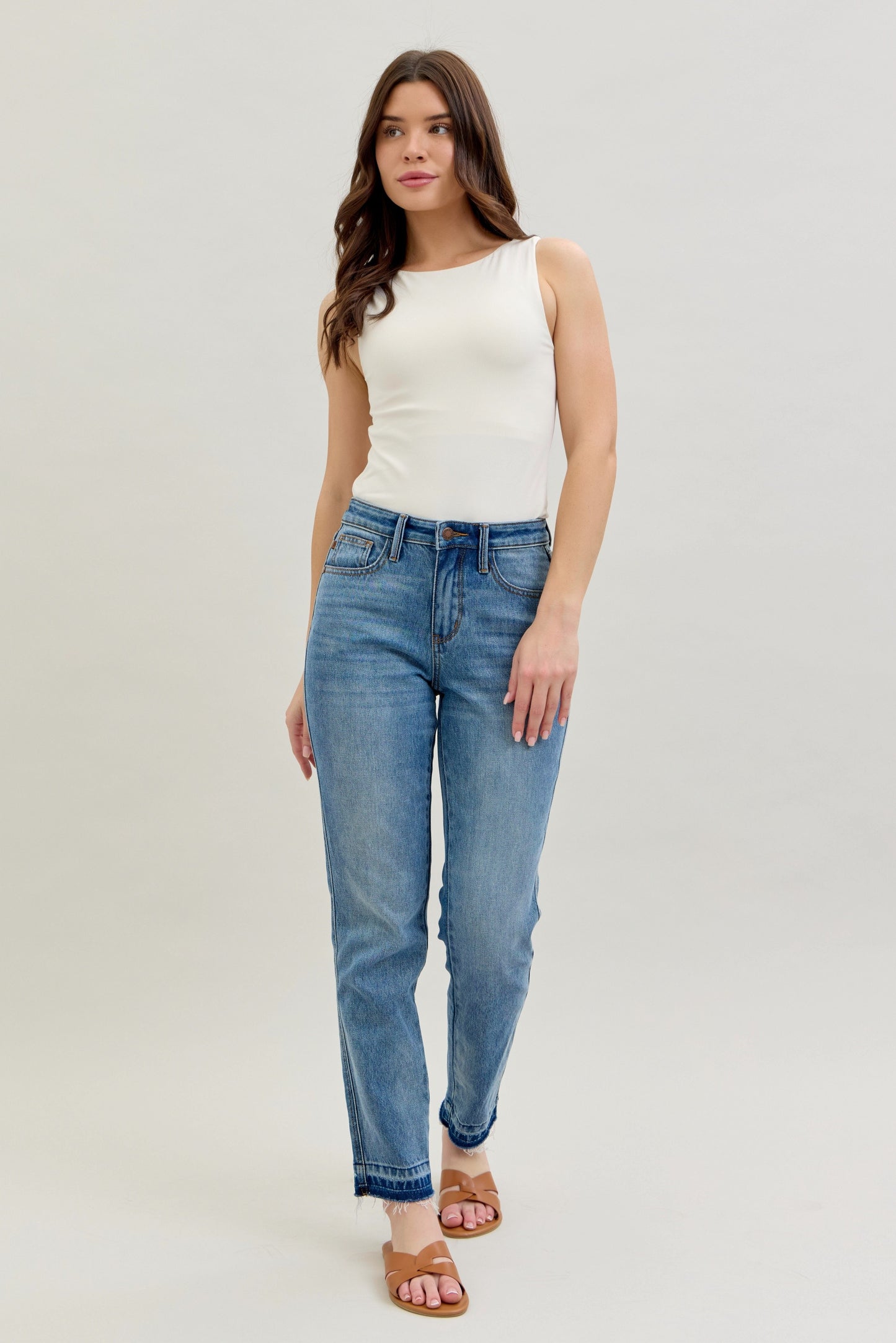 Judy Blue Jesse Rigid Magic Release Hem Boyfriend Jeans – Mid Rise