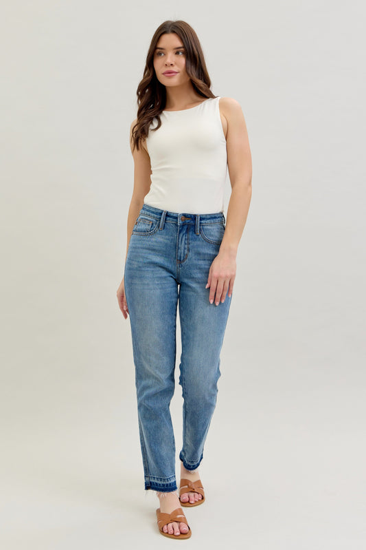 Judy Blue Jesse Rigid Magic Release Hem Boyfriend Jeans – Mid Rise