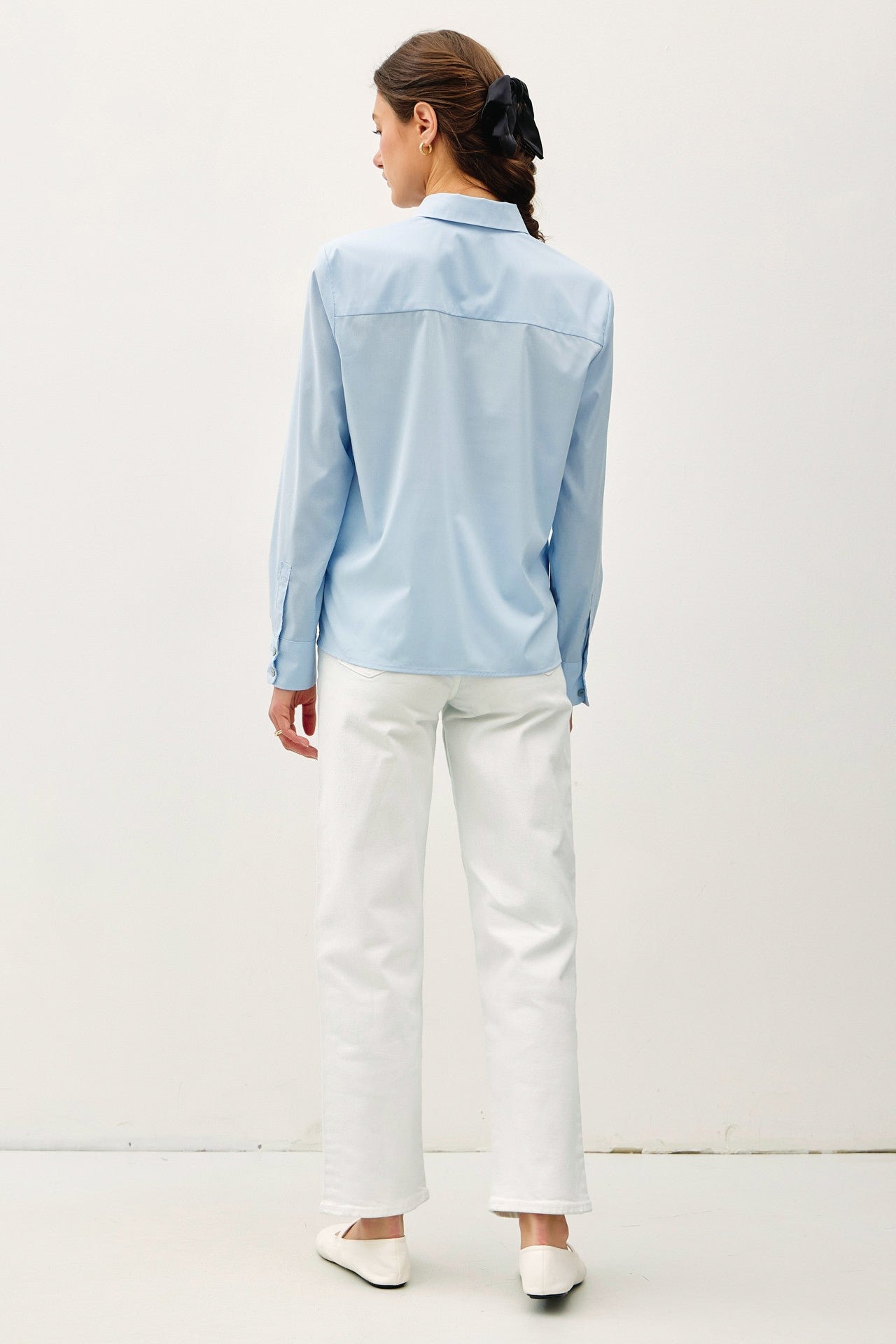 Eunice Classic Silky Button Up Collared Shirt | Timeless Everyday Essential