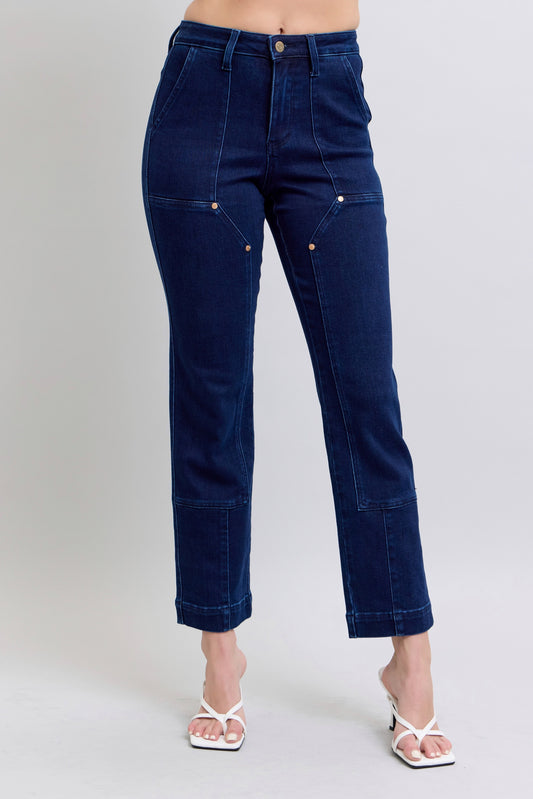 Judy Blue Jamison Studded High Rise Straight Jeans
