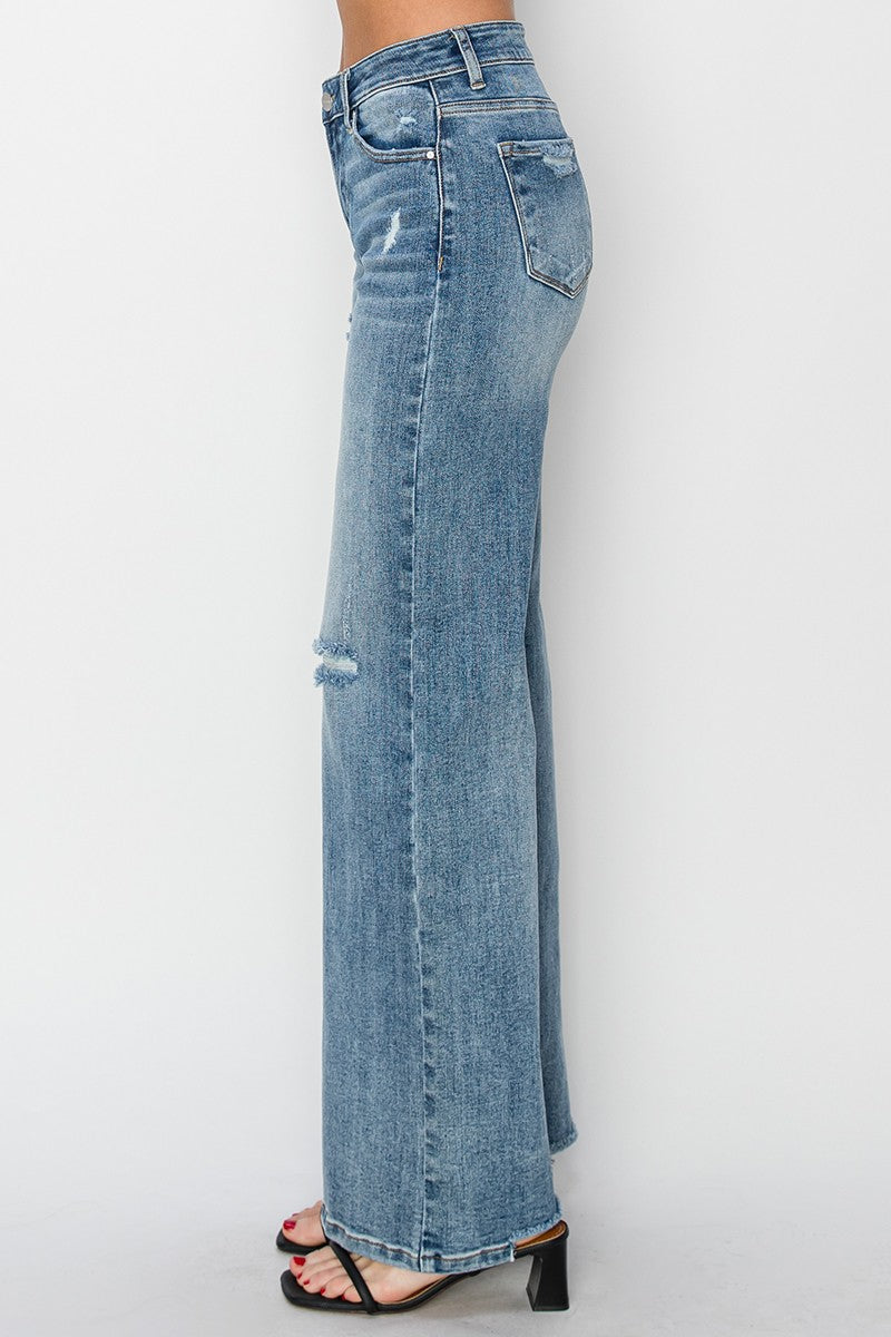 Lola High Rise Wide Leg Vintage Jeans – Soft Stretch Denim
