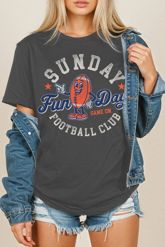 Sunday Funday Football Club Graphic Tee – Relaxed Fit Cotton Game Day T-Shirt