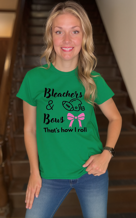 Bleachers & Bows Graphic Tee – Custom Game Day Shirt