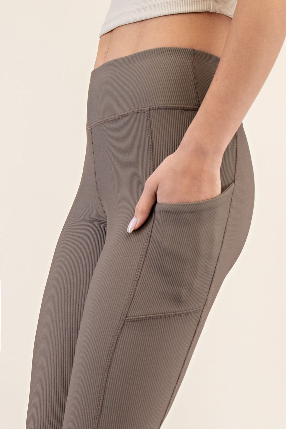 Rally Ribbed Yoga Leggings Dupe – Full Length with Pockets