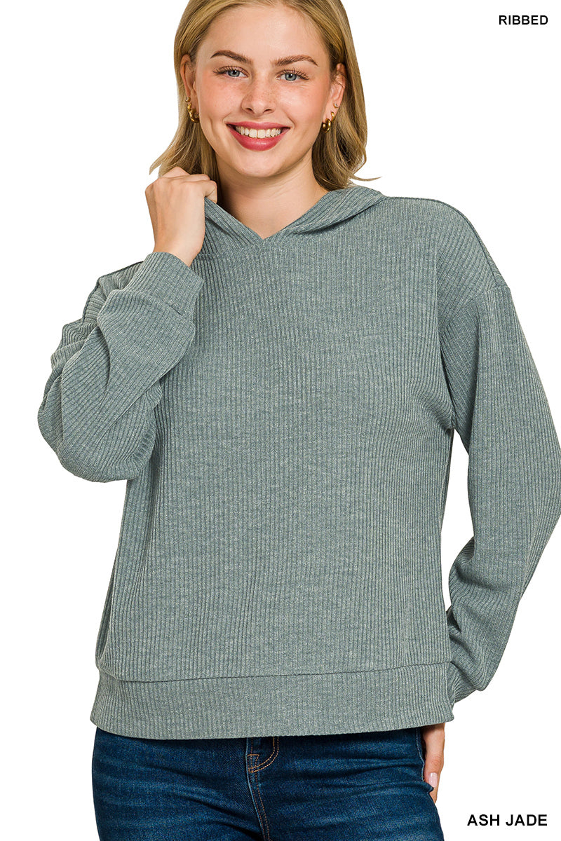 Lorax Ribbed Hoodie – Soft Knit Pullover with Relaxed Fit