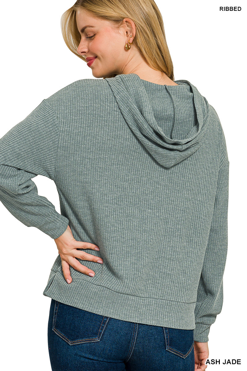 Lorax Ribbed Hoodie – Soft Knit Pullover with Relaxed Fit