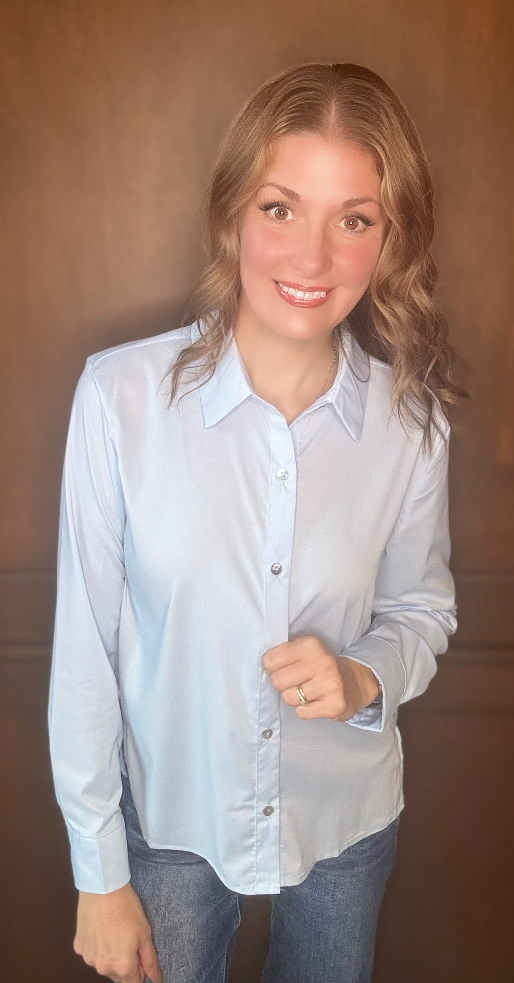 Eunice Classic Silky Button Up Collared Shirt | Timeless Everyday Essential