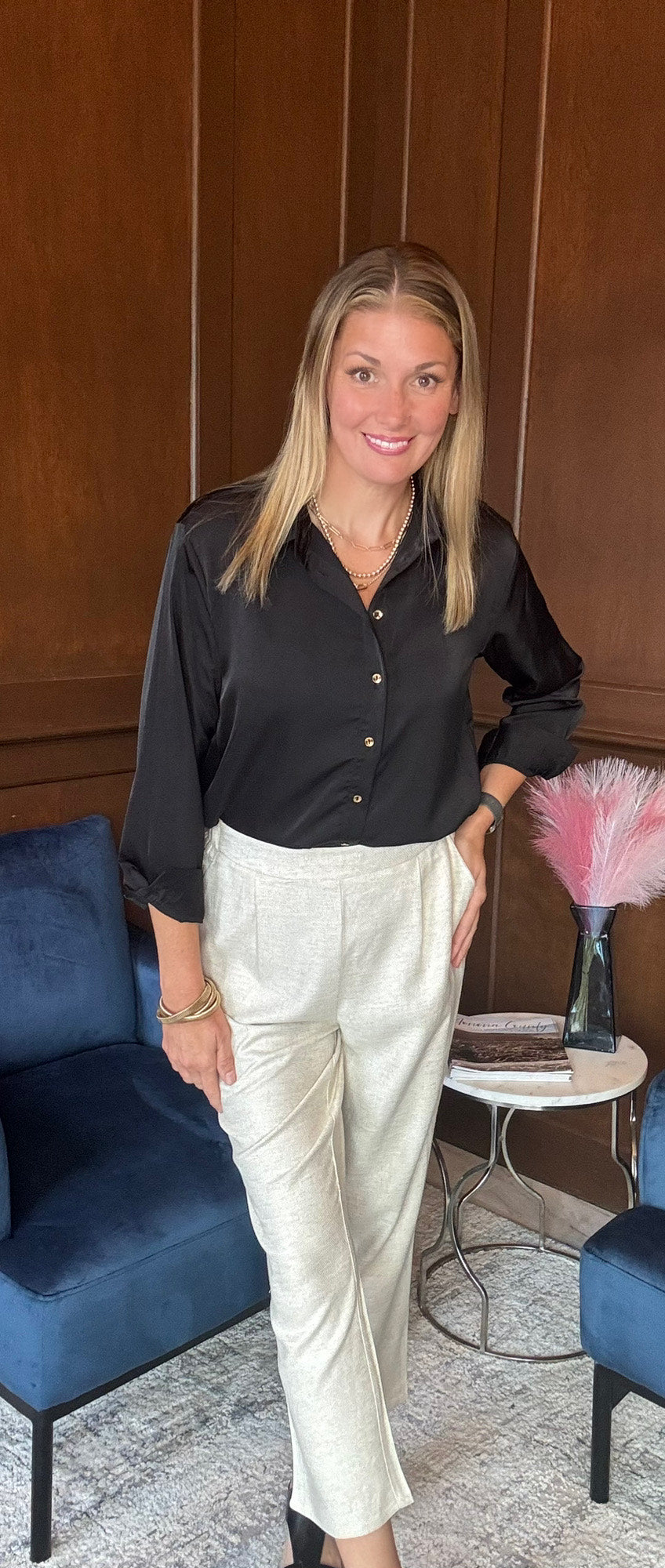 Eliza Linen Straight Leg Pants w/ Pockets