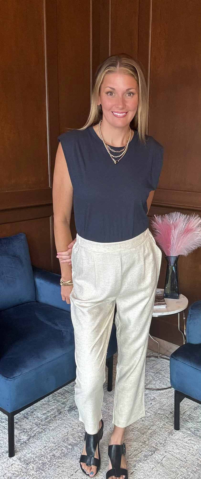 Eliza Linen Straight Leg Pants w/ Pockets