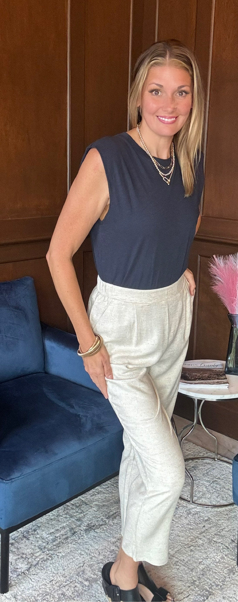 Eliza Linen Straight Leg Pants w/ Pockets