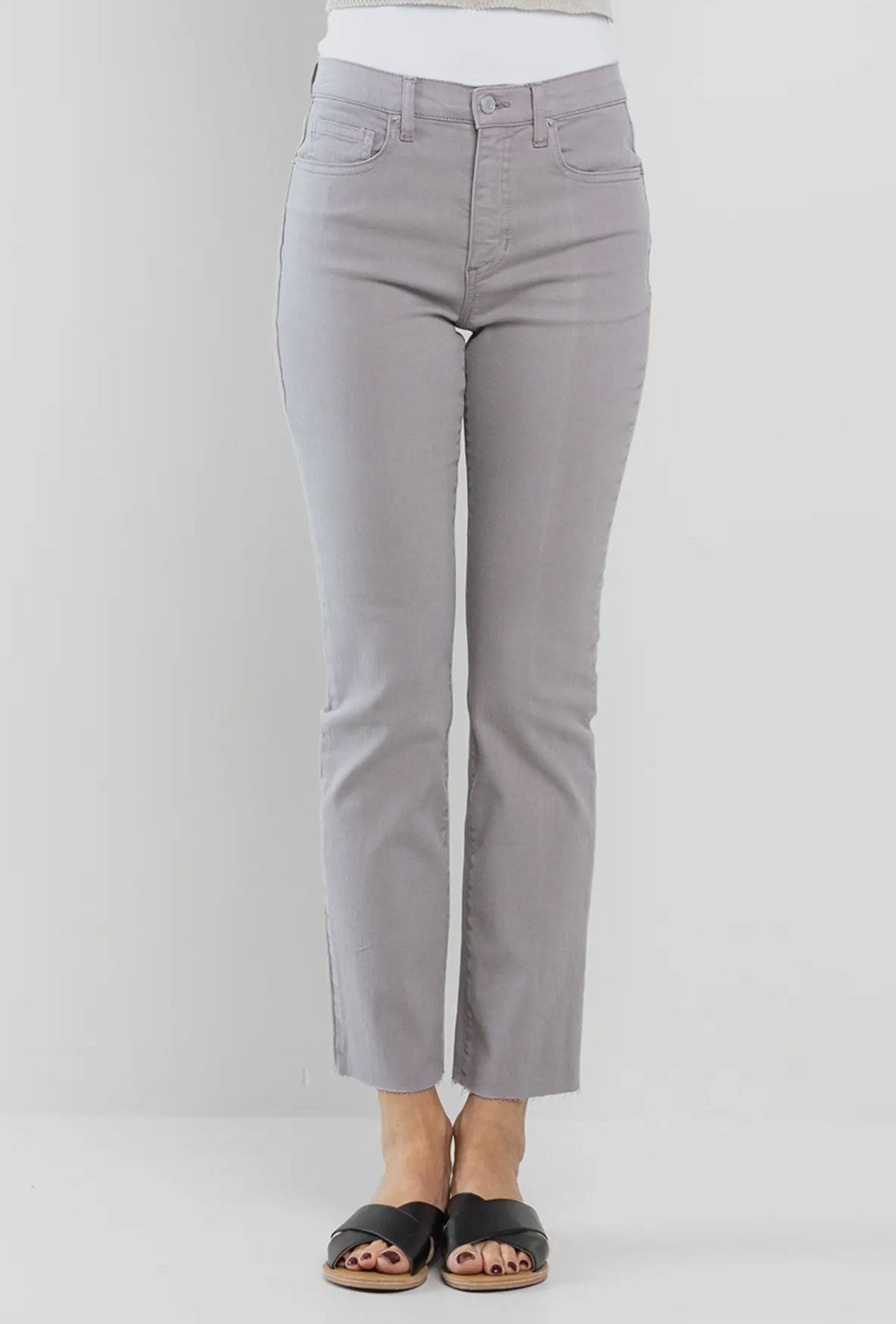 Sara High Rise Slim Straight Crop Jeans