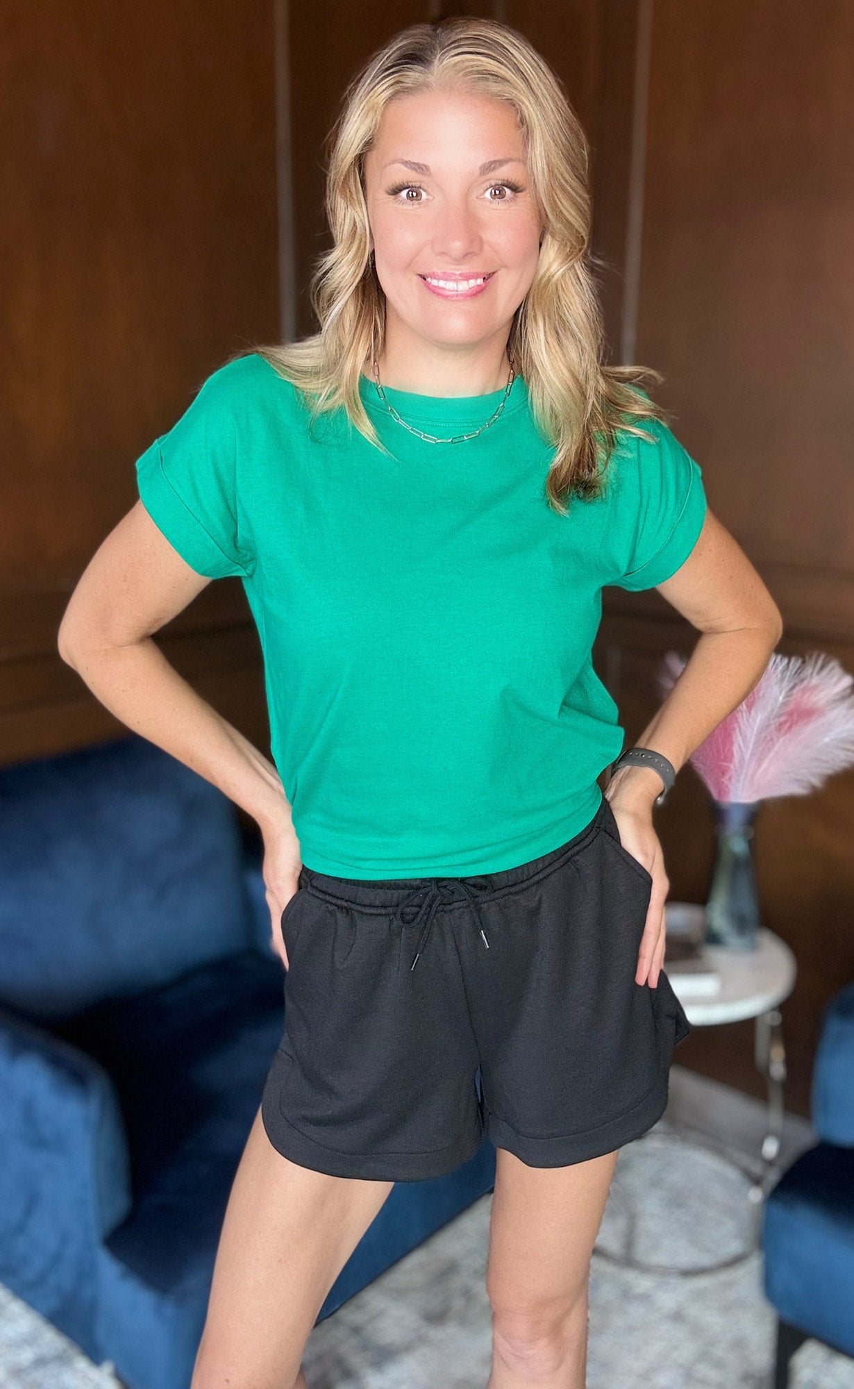 Super Soft Scuba Lounge Shorts with drawstring waistband and pockets