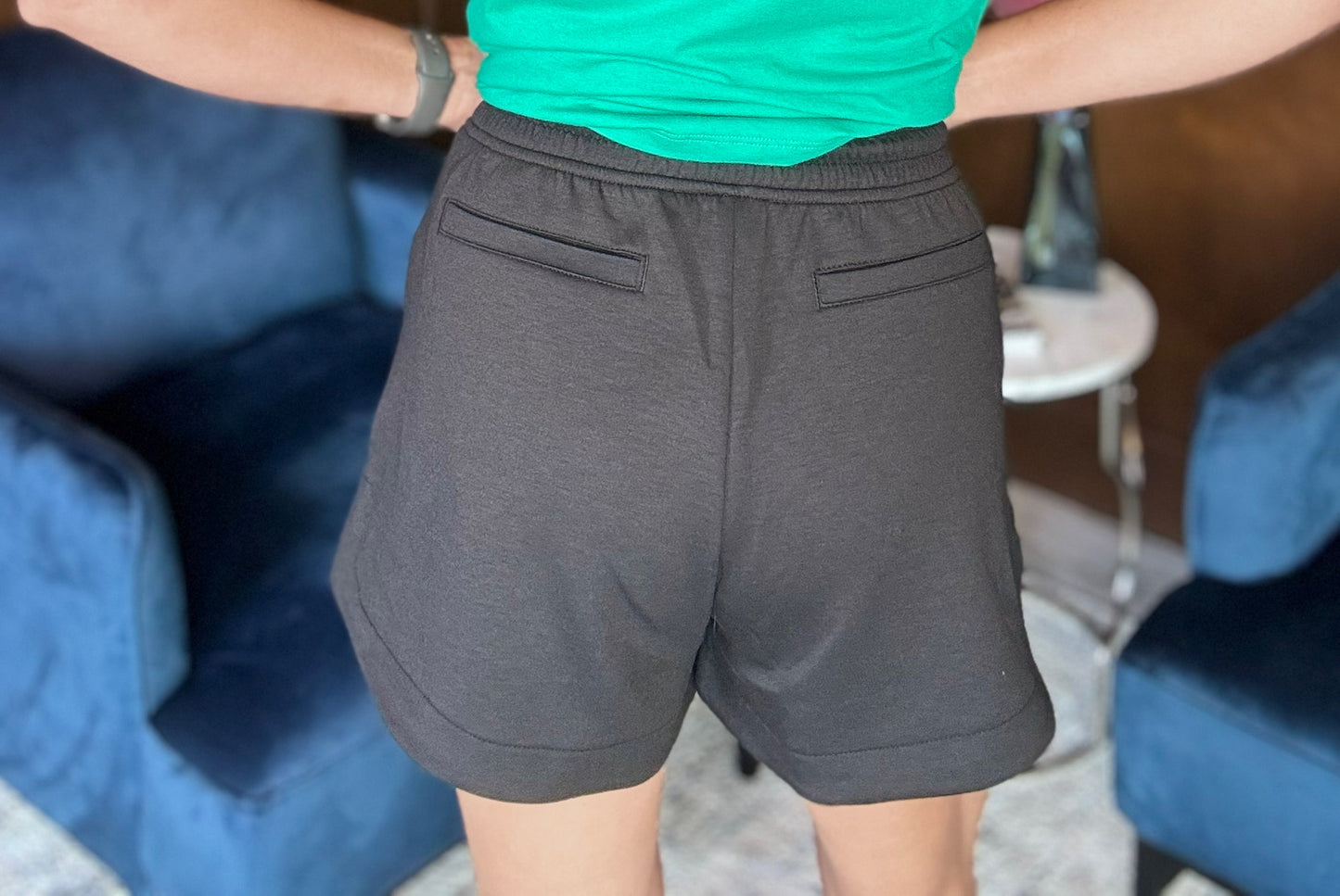 Super Soft Scuba Lounge Shorts with drawstring waistband and pockets