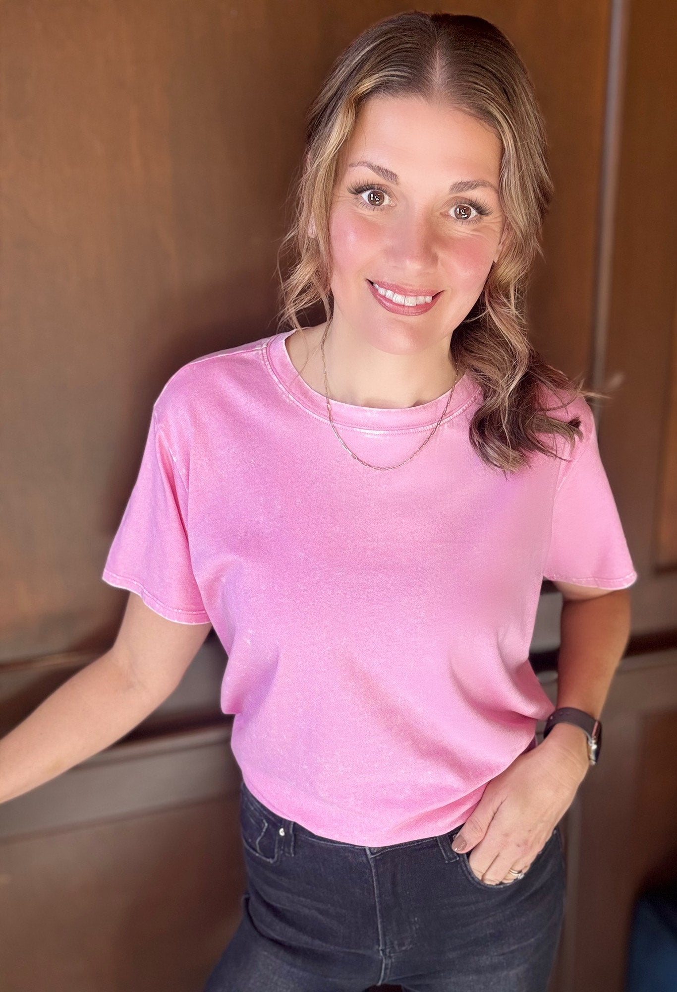 Lenny Washed Short Sleeve Tee – Vintage Casual Cotton Top