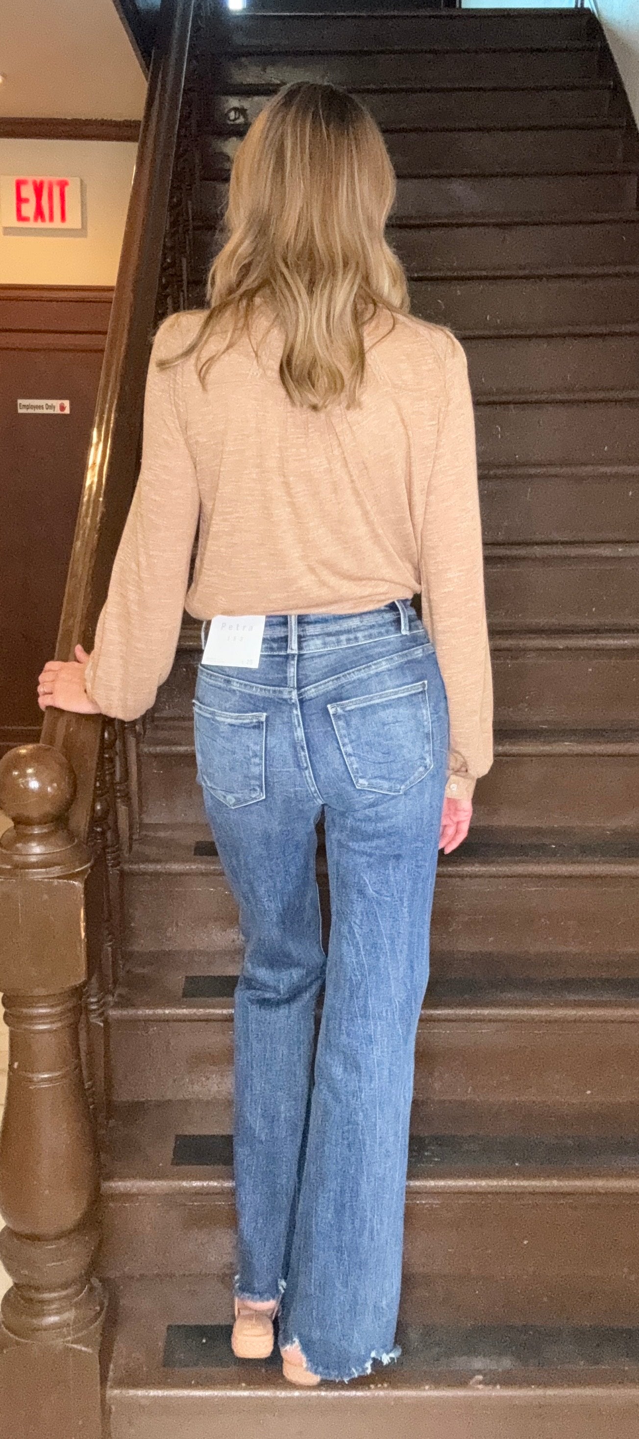 Penelope High Rise Frayed Hem Wide Leg