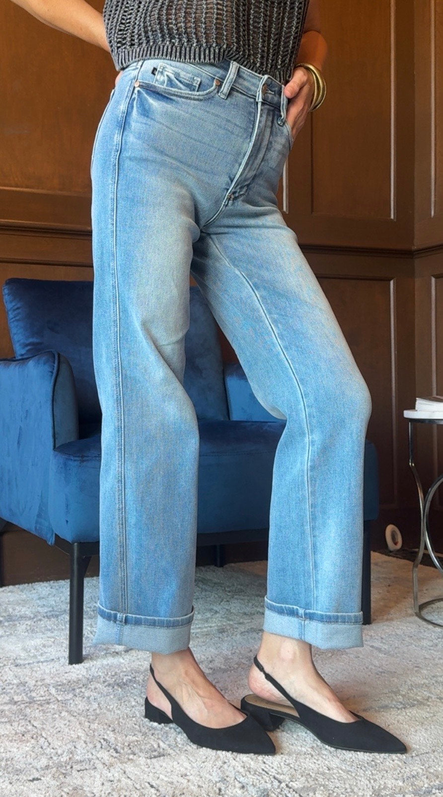 Judy Blue Tummy Control Straight Jeans – High Rise, No Distressing, Classic Straight Fit