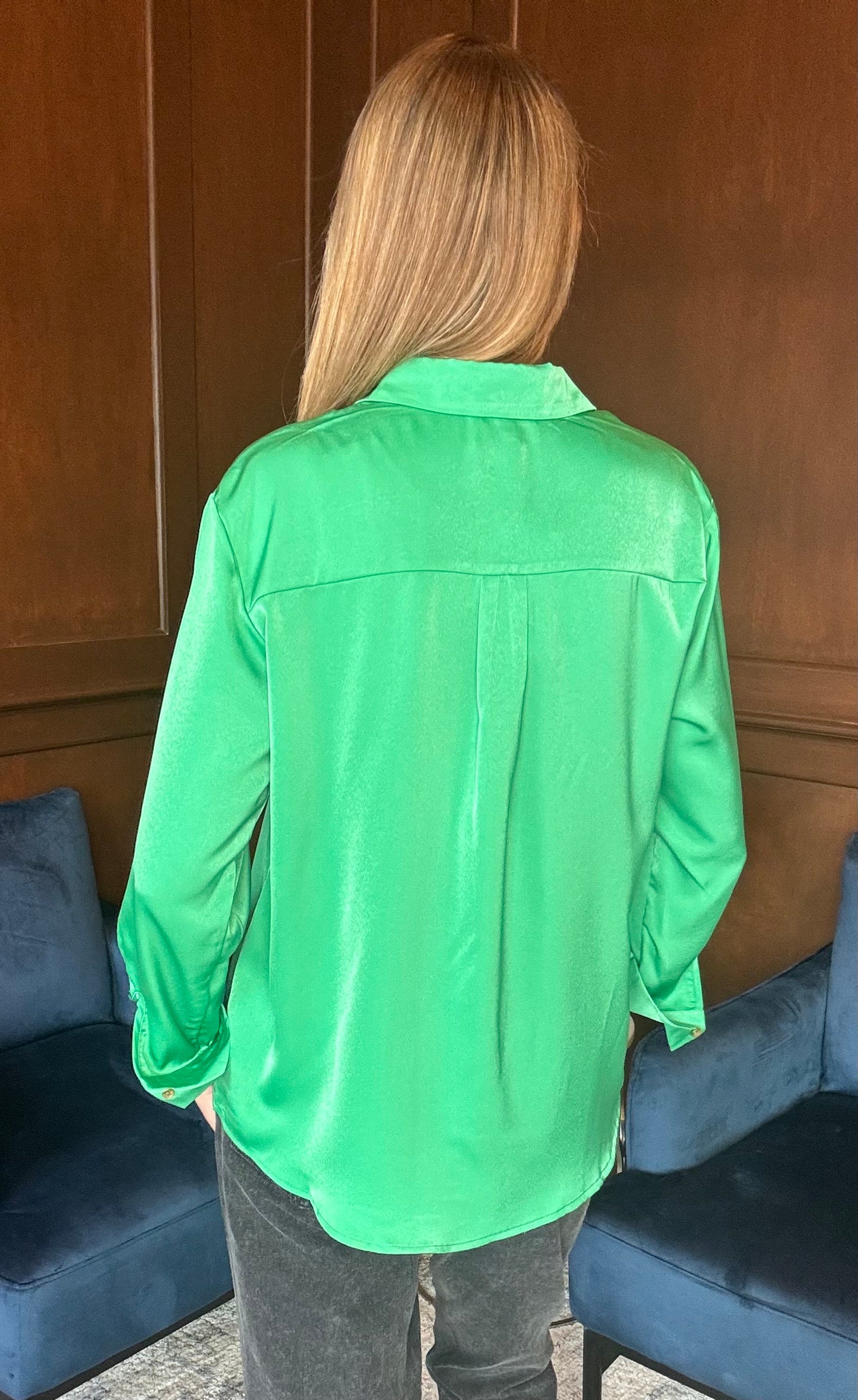 Evon Button Up Satin Blouse