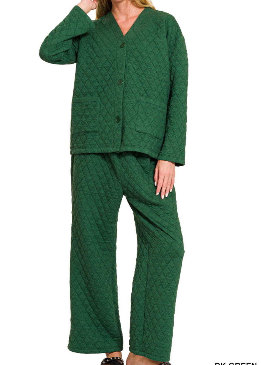 Zinnia Quilted Jacket & Pants Set – Cozy Luxe Loungewear