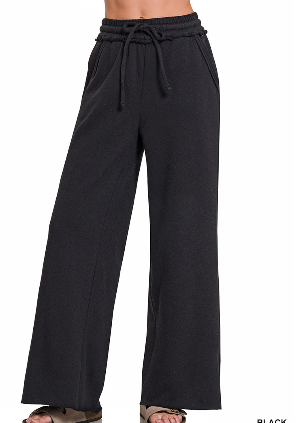 Evelyn Exposed Seam Wide Leg Sweatpants