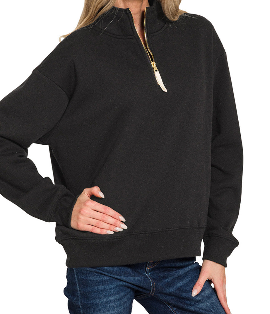 Kerensa Half Zip Fleece Sweatshirt – Cozy Everyday Essential