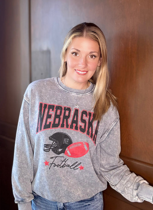 Nebraska Football Mineral Terry Sweatshirt