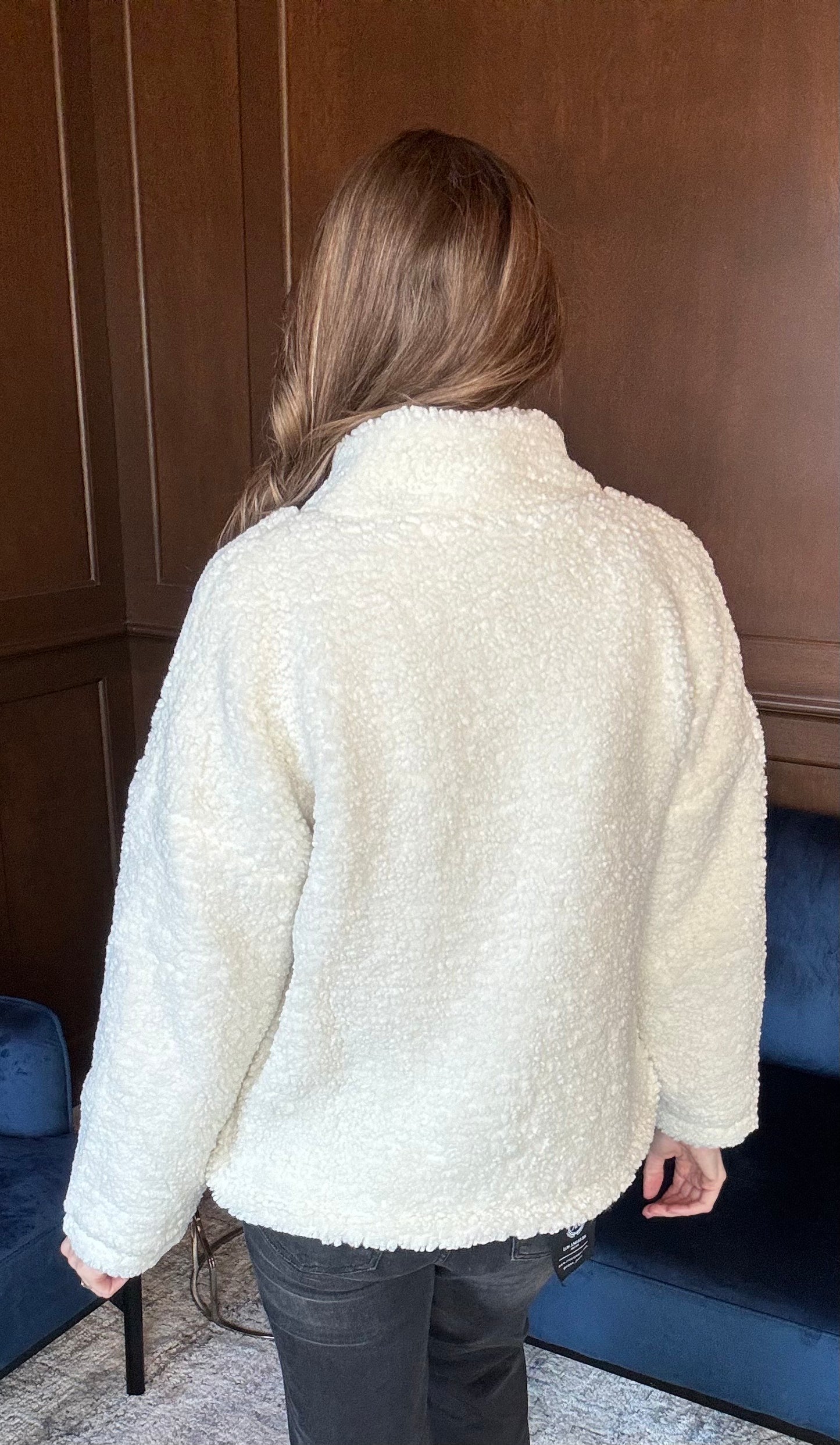 Chancie Teddy Jacket with Tape Trim Detail – Ivory Cozy Statement Layer