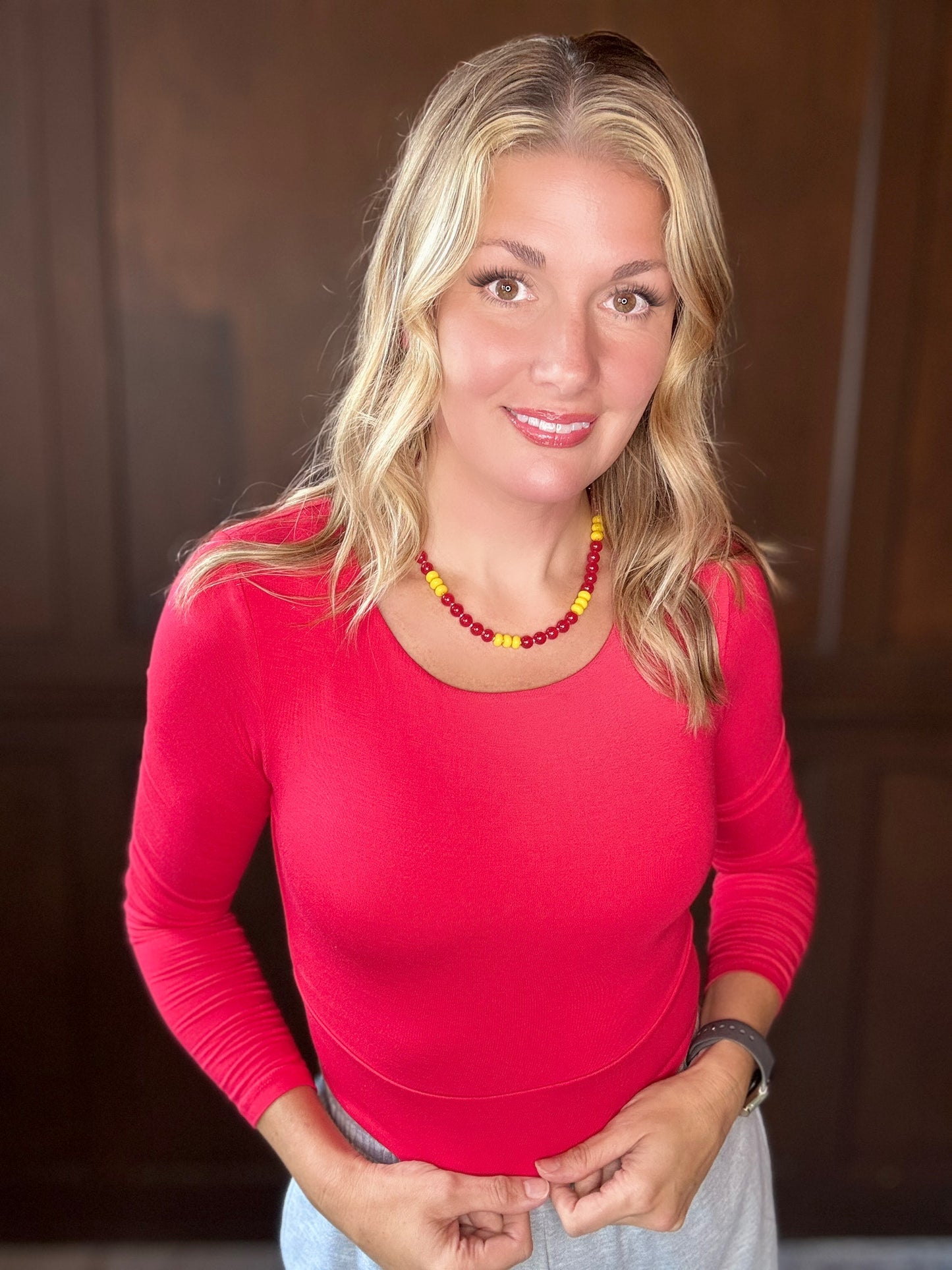 Shae Double Layer Cropped Long Sleeve Top – Soft Stretch Dupe