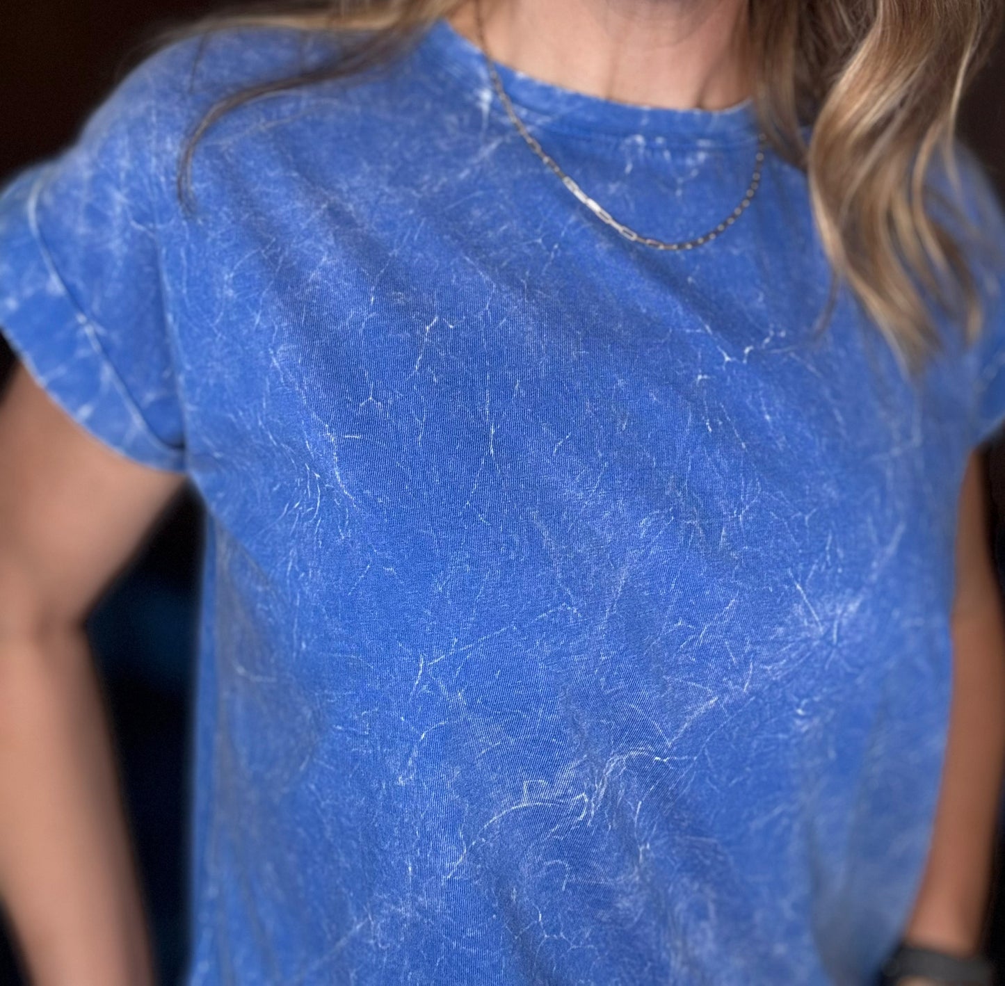 Simona Acid Wash Crinkle Short Sleeve Tee