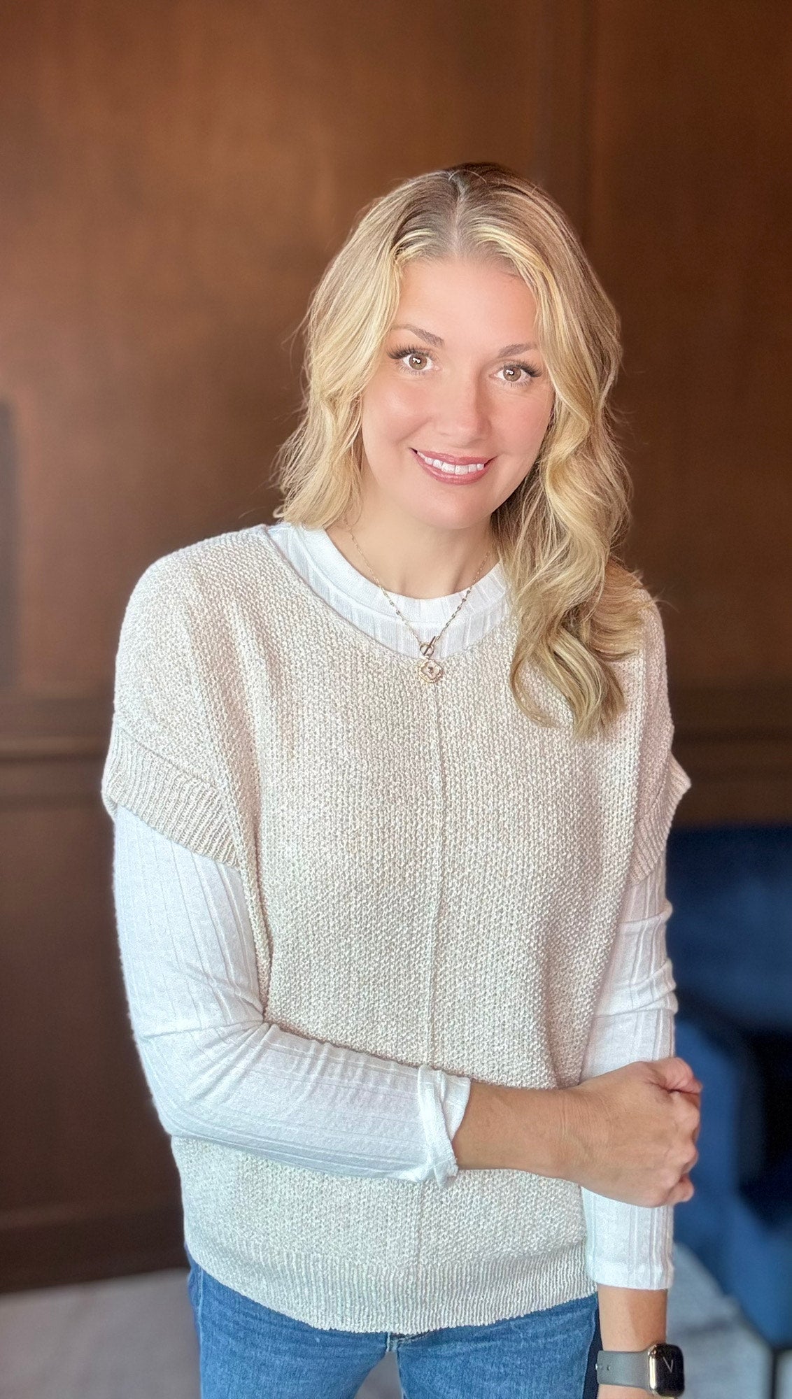 Jenni Center Seam Short Sleeve Sweater – Mix & Match Everyday Knit