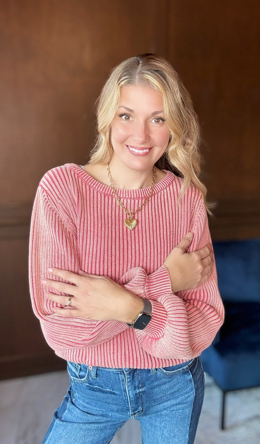 Bentley Bubble Sleeve Cotton Sweater