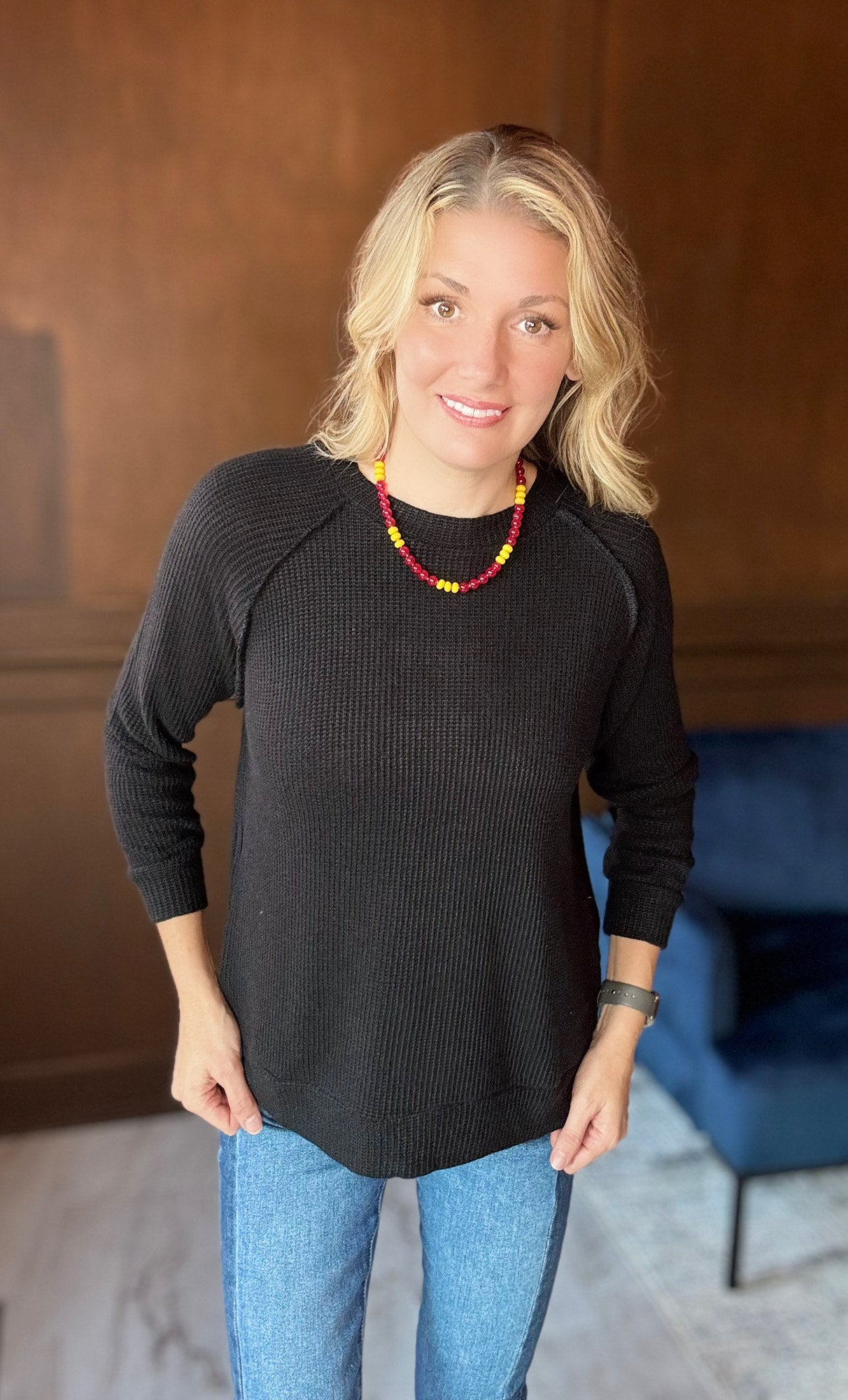 Zelda Round Neck Raglan Sweater