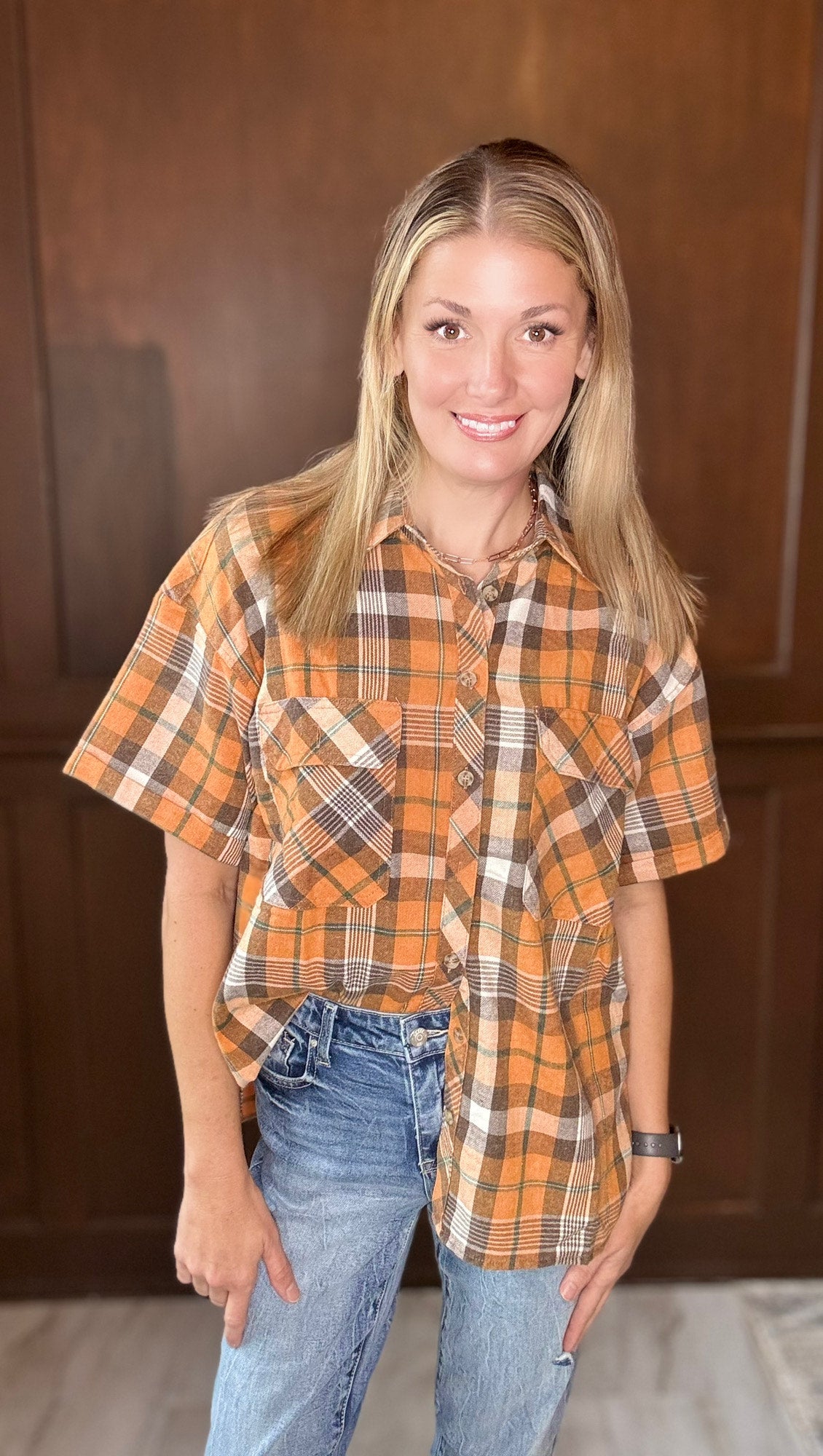 Baylor Mineral Washed Plaid Shirt – Short Sleeve Button Down