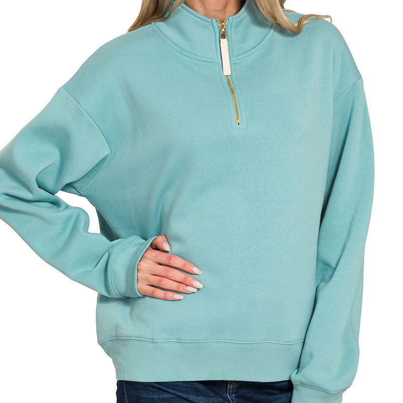 Kerensa Half Zip Fleece Sweatshirt – Cozy Everyday Essential