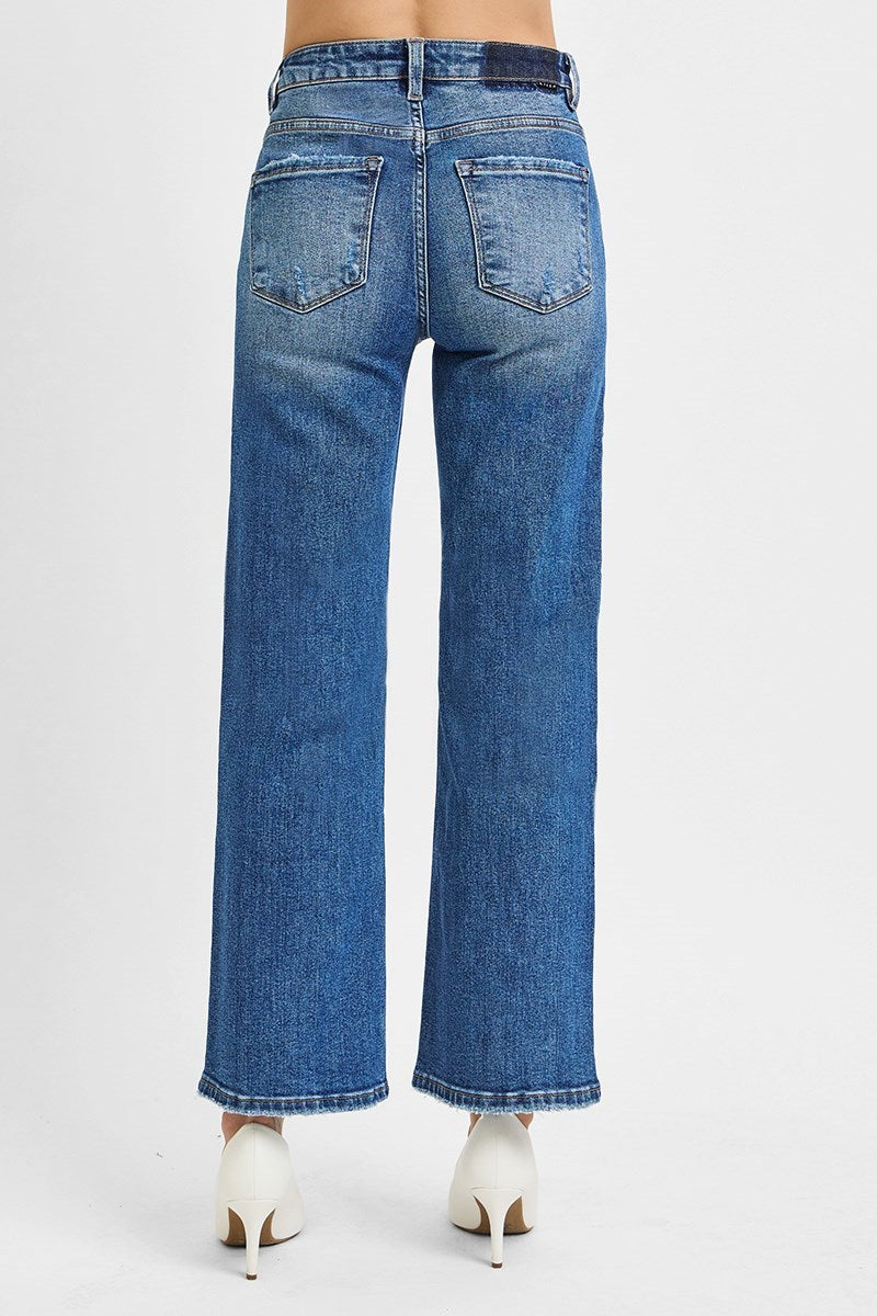 Julianne High Rise Ankle Straight Relaxed Jeans – Soft Stretch Denim