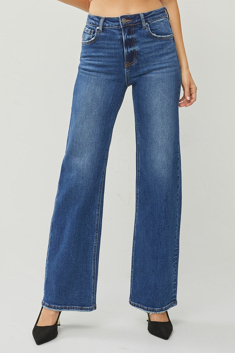 Kaysue HIGH RISE STRAIGHT JEANS Dark Wash