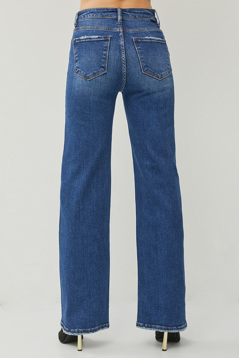 Kaysue HIGH RISE STRAIGHT JEANS Dark Wash