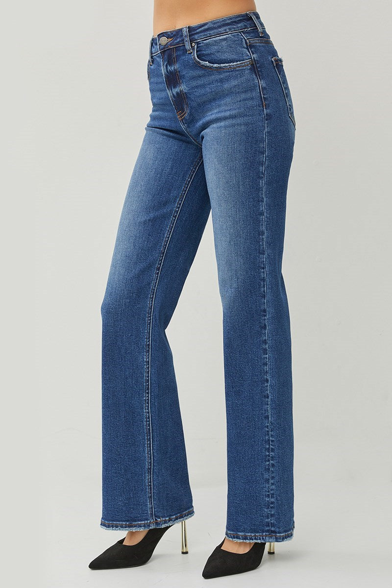 Kaysue HIGH RISE STRAIGHT JEANS Dark Wash