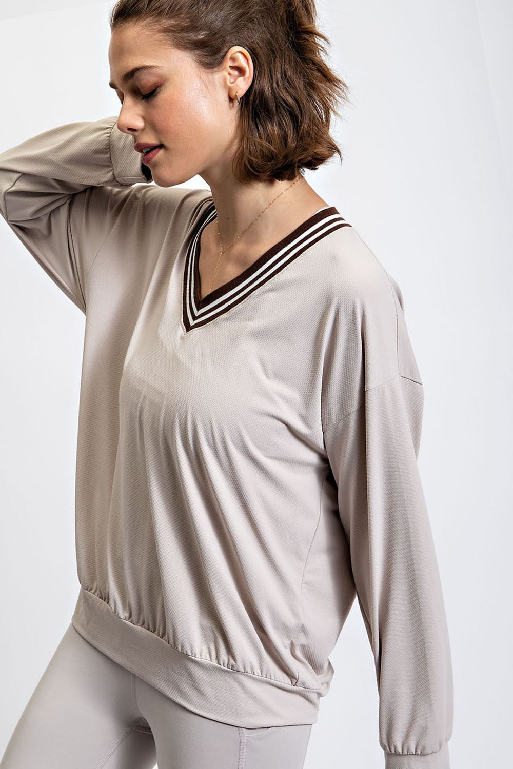 Molly Quick Dry V-Neck Pullover Sweatshirt – Relaxed Fit