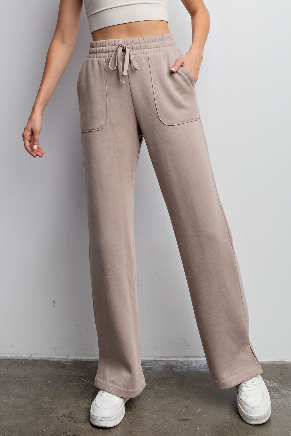 Rae Mode Rena Fleece French Terry Straight Leg Pants | Butter Soft Dupe