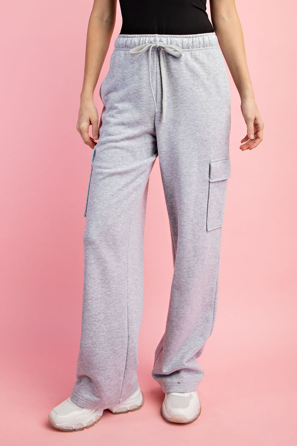 Jacinda French Terry Cargo Sweatpant – Relaxed Straight-Leg Fit