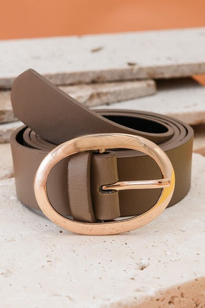 Joss Classic Oval Buckle Leather Belt – Wide Waist Belt