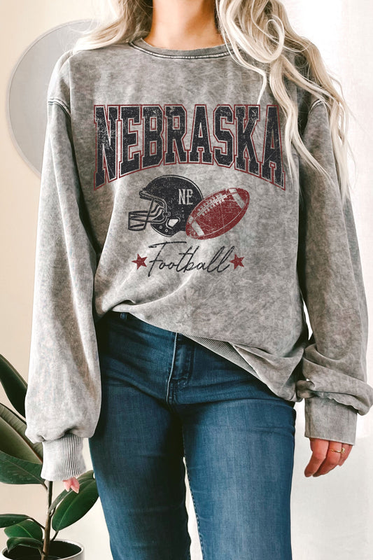 Nebraska Football Mineral Terry Sweatshirt