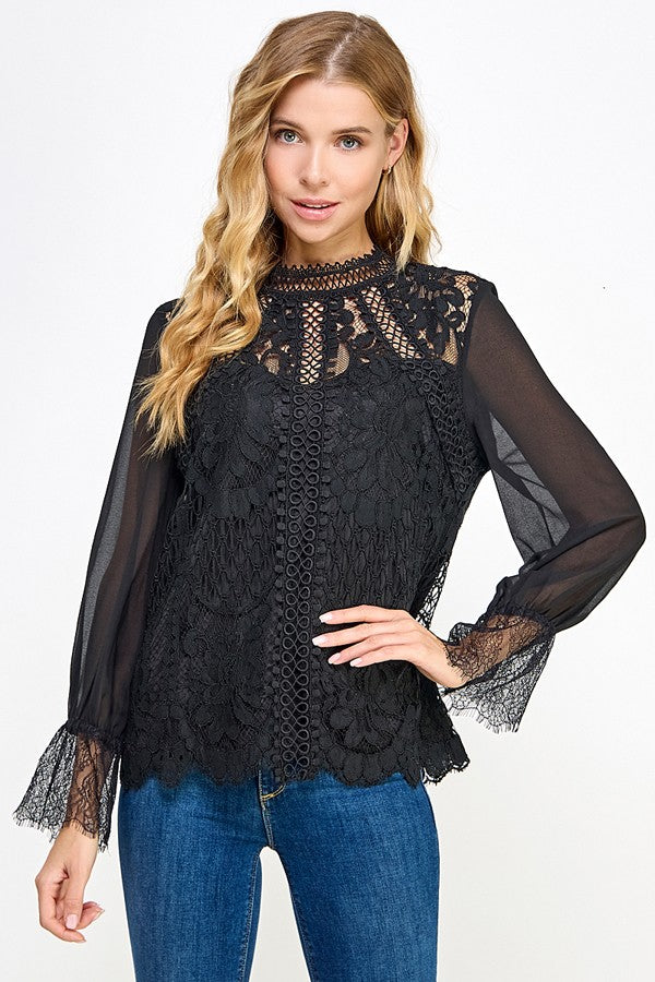 Serenity Black Lace Speakeasy Top – Vintage Meets Modern Edge