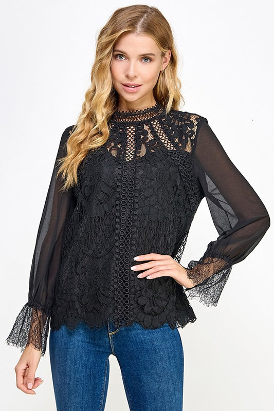 Serenity Black Lace Speakeasy Top – Vintage Meets Modern Edge