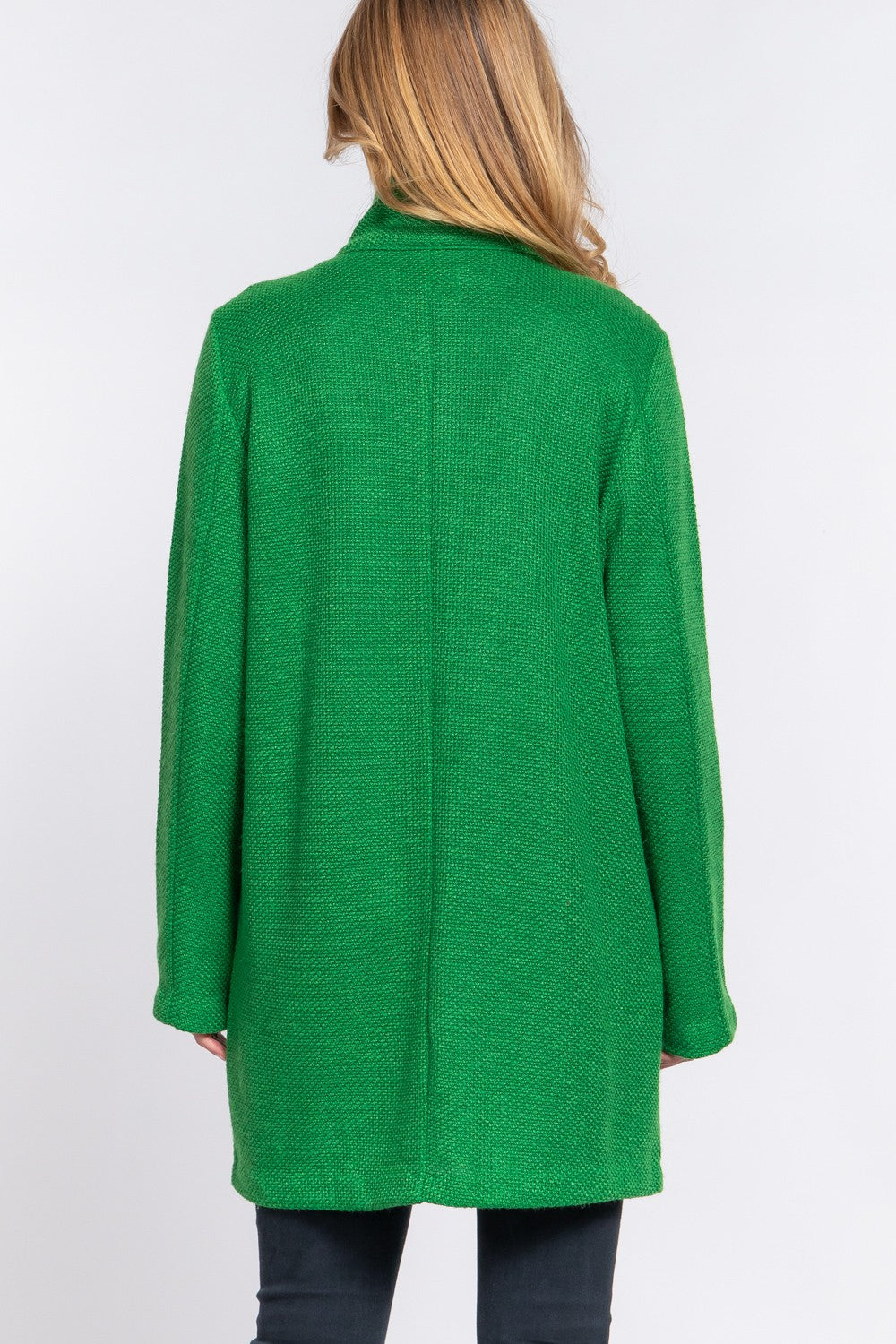 Game Day Green High Neck Button Down Coat
