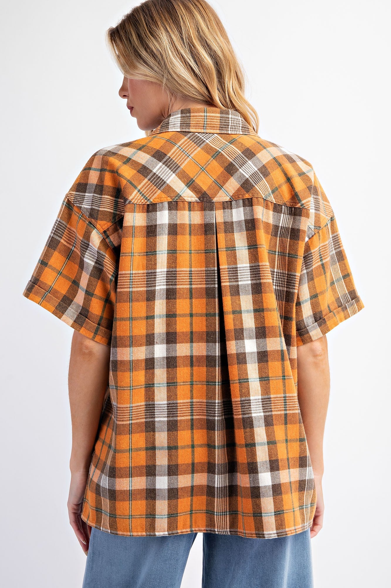 Baylor Mineral Washed Plaid Shirt – Short Sleeve Button Down