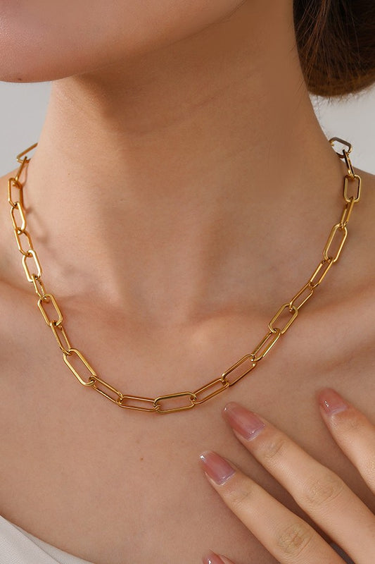 Jules Stainless Steel Tarnish-Free Paperclip Necklace