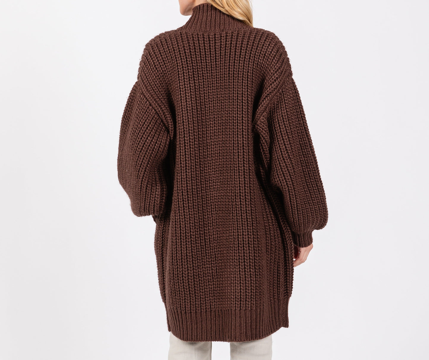 Avalon Chunky Long Knit Cardigan – Chocolate Cozy Layering Essential