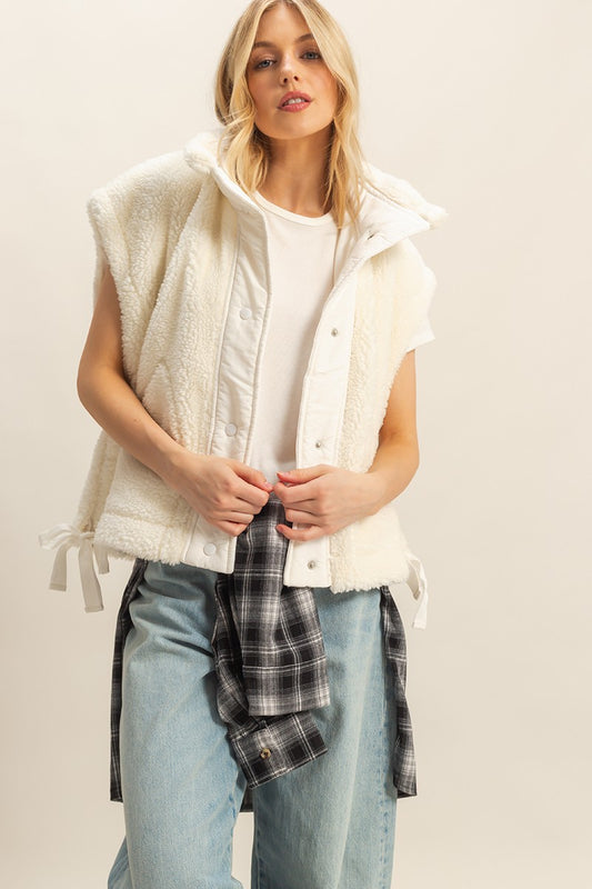Sherpa Vest w/Tie Details