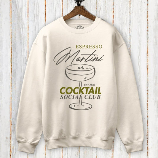 Espresso Martini Social Club sweatshirt in Comfort Colors fabric, oversized crewneck with graphic print